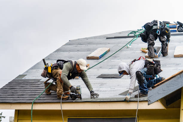 Professional Gutter Installation technician working in Pineland, FL